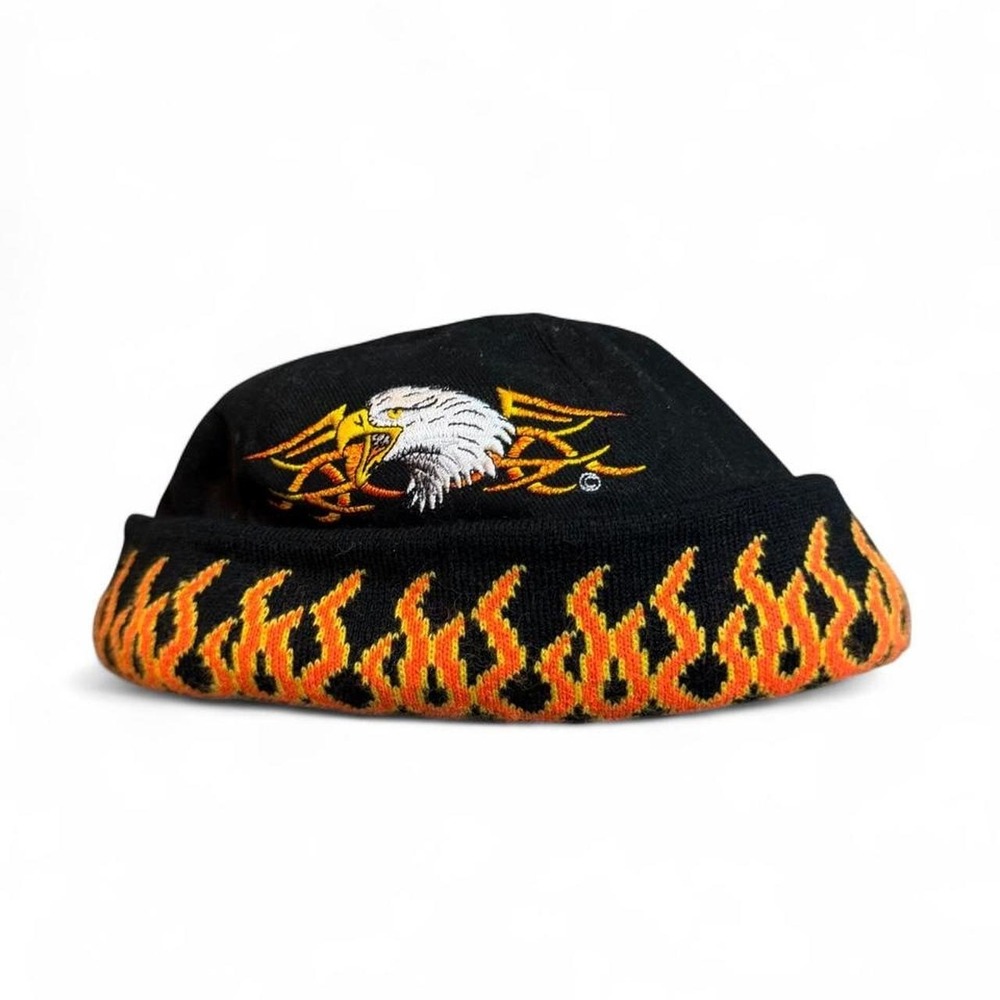 CSI Bullet Proof Capsmith Y2K Skull Cap Flame Eagle Biker Beanie‎